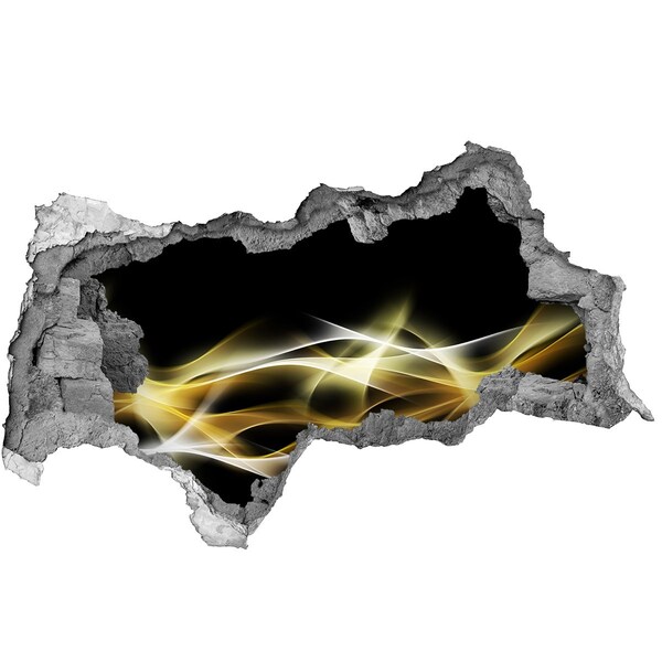 Autocollant mural trou La fissure dorée dans le mur