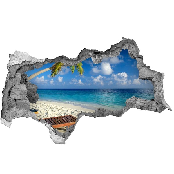 Autocollant mural trou Plage tropicale béton