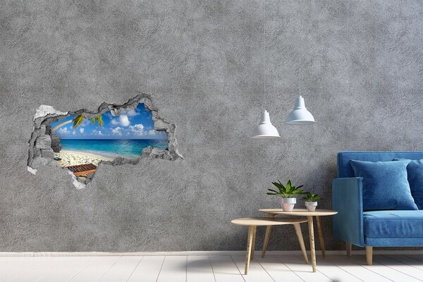 Autocollant mural trou Plage tropicale béton