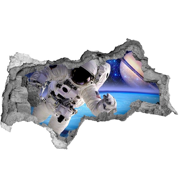 Sticker mural effet trou 3d Astronaute dans l'espace