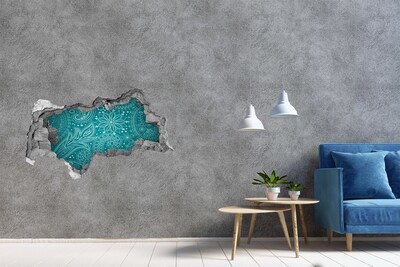 Autocollant mural trou Motif turquoise sur fond de pierre