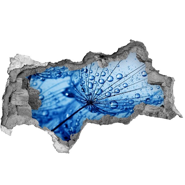 Sticker trou dans le mur Des gouttes d'eau sur une fleur délicate