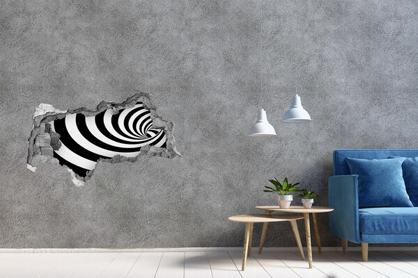 Sticker mural effet trou 3d Vortex optique immersif