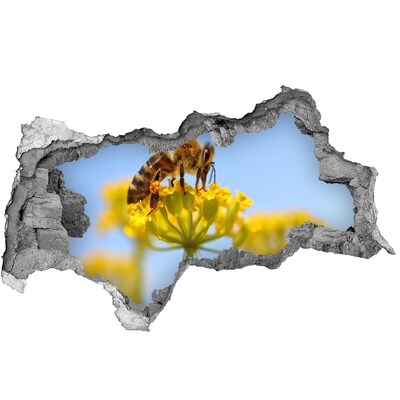 Autocollant mural trou Une abeille sur une fleur