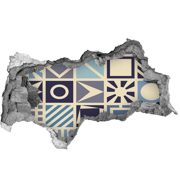Sticker mural effet trou 3d Géométrie sur le mur
