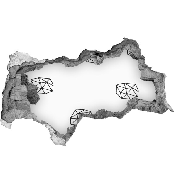 Autocollant mural trou Diamants en or dans un trou dans le mur