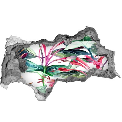 Sticker trou dans le mur Jardin fleuri derrière le mur