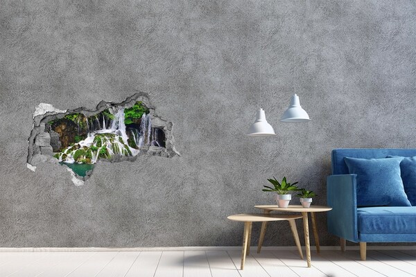 Autocollant mural trou Une cascade dans un cadre verdoyant