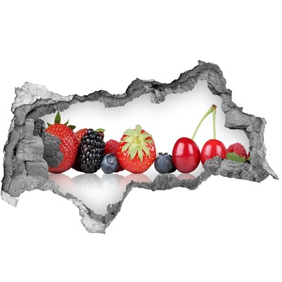 Autocollant à effet 3d trou Des fruits dans un trou dans le mur