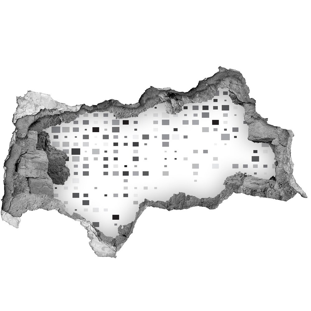 Autocollant à effet 3d trou Carrés abstraits béton