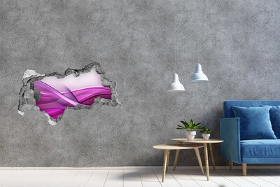 Sticker mural effet trou 3d Une vague aux nuances de violet