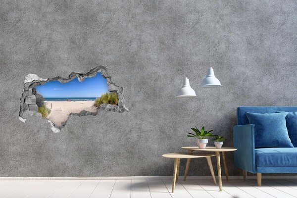 Autocollant à effet 3d trou Plage au bord de la mer