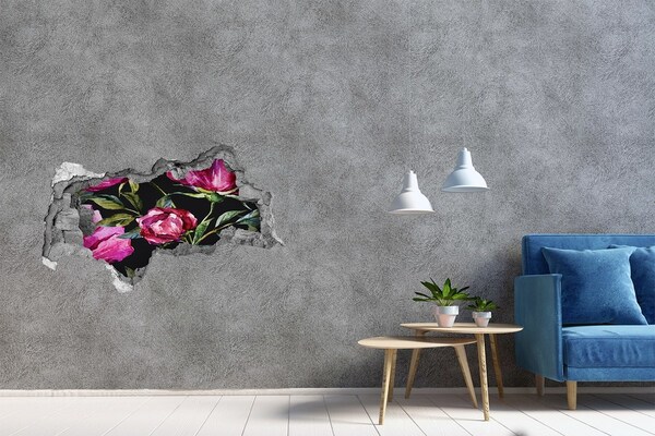 Sticker trou dans le mur Peinture murale florale Hole in the Wall