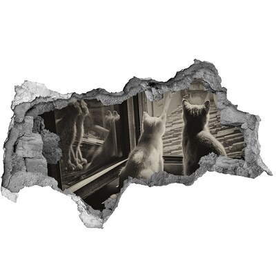 Autocollant mural trou Des chats à la fenêtre