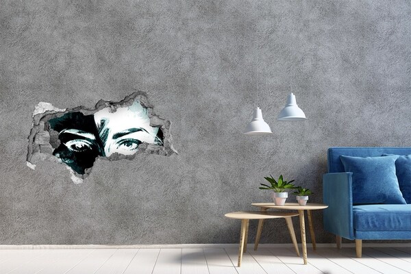 Autocollant à effet 3d trou Des yeux dans le béton