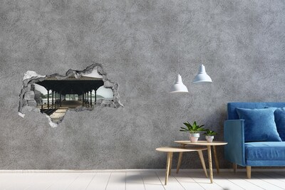 Sticker trou dans le mur Vue de la jetée sur l'eau