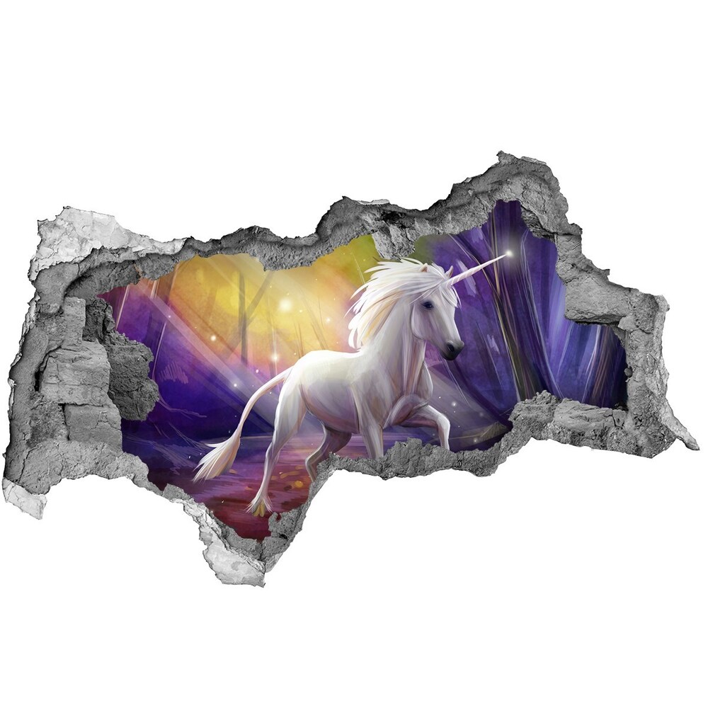 Autocollant à effet 3d trou Licorne béton