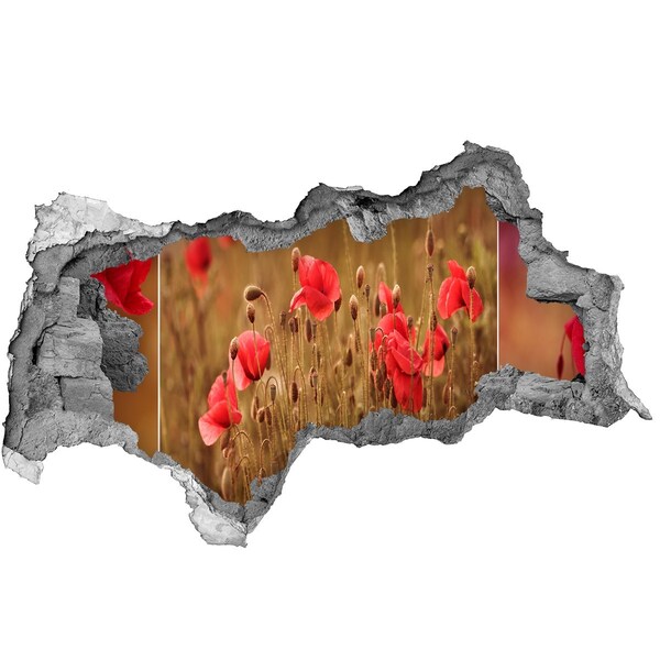 Sticker trou dans le mur Des fleurs parmi les ruines du mur