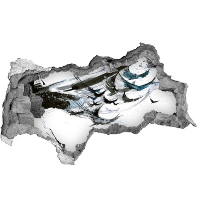 Sticker mural effet trou 3d Abstraction moderne dans un trou