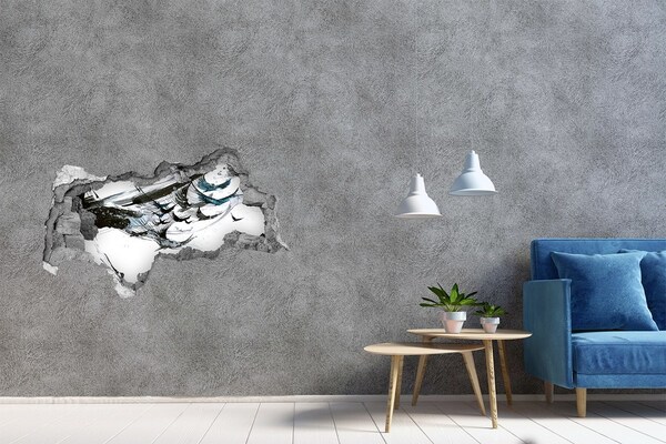 Sticker mural effet trou 3d Abstraction moderne dans un trou
