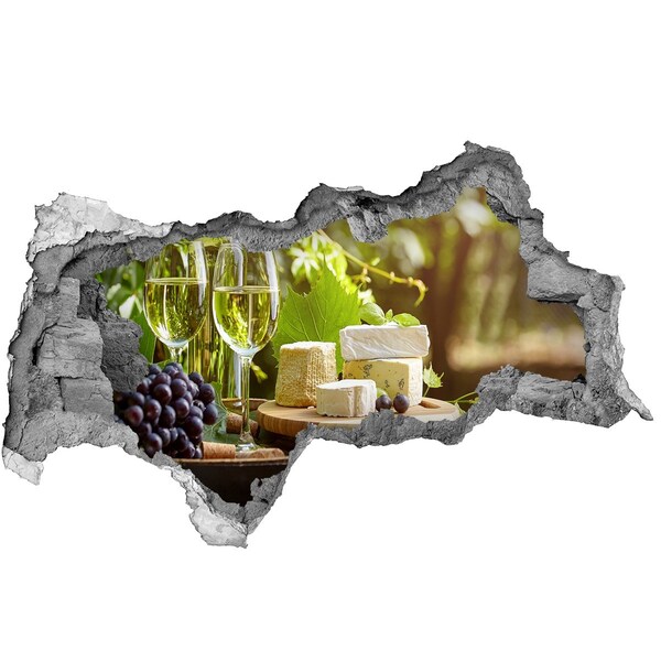 Sticker mural effet trou 3d Plaisirs fromagers au soleil