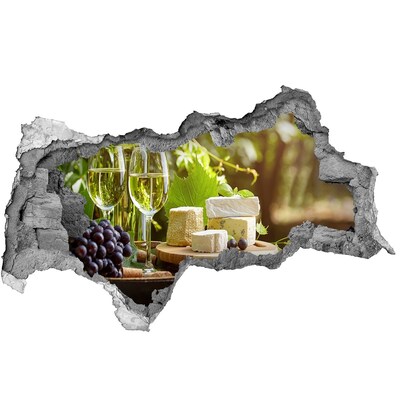 Sticker mural effet trou 3d Plaisirs fromagers au soleil