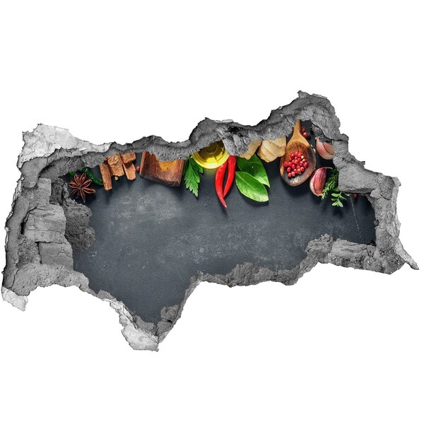 Autocollant à effet 3d trou Saveurs culinaires d'au-delà des murs