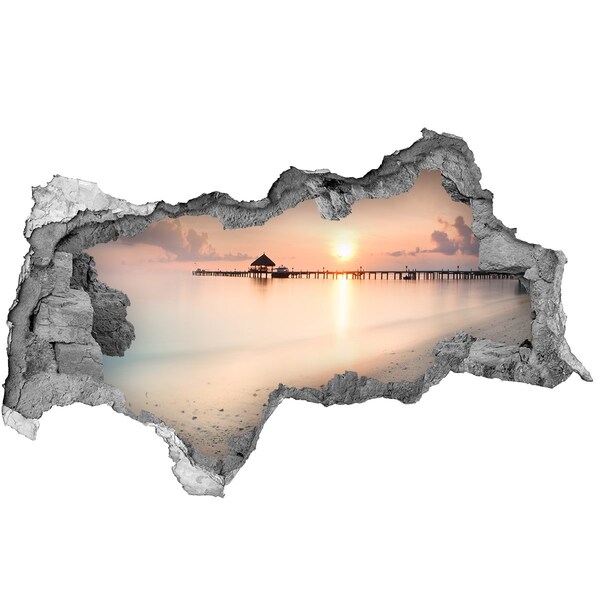 Autocollant mural trou Coucher de soleil sur la jetée