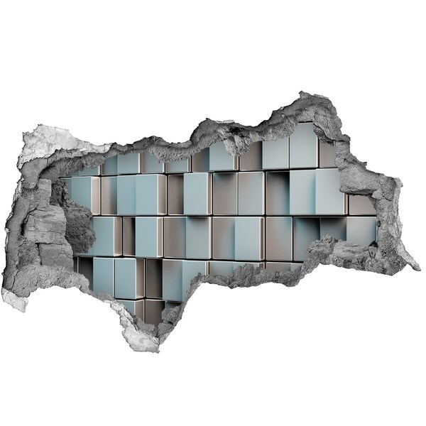 Sticker mural effet trou 3d Mur de briques moderne