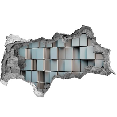 Sticker mural effet trou 3d Mur de briques moderne