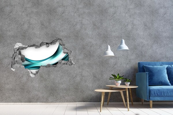 Sticker mural effet trou 3d De l'eau dans une fissure du béton