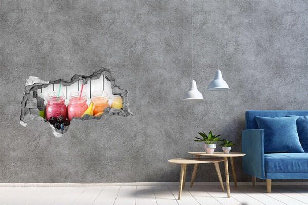 Sticker trou dans le mur Smoothies aux fruits dans un bar discret