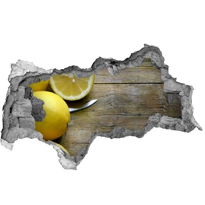 Sticker mural effet trou 3d Paradis des Citrons