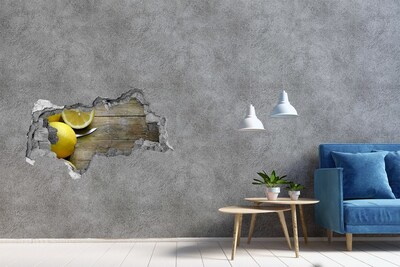 Sticker mural effet trou 3d Paradis des Citrons