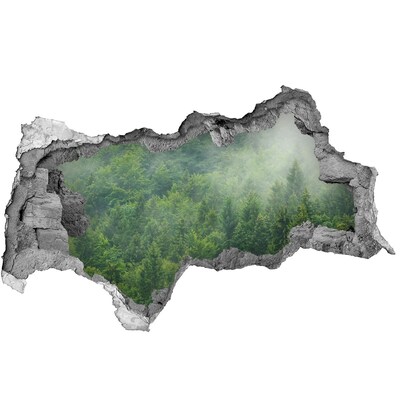 Sticker trou dans le mur Forêt verte dans un trou dans le mur