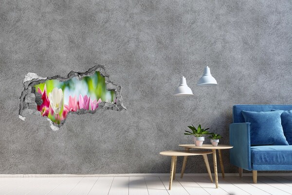 Autocollant mural trou Un paradis fleuri derrière le mur