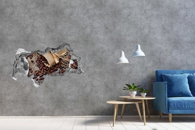 Sticker trou dans le mur Du café dans un mur en ruine