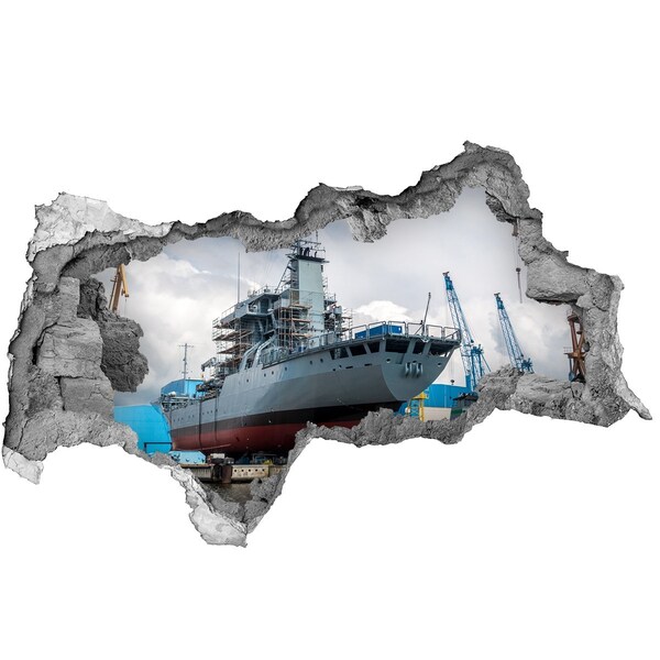 Autocollant mural trou Un navire dans le chantier naval