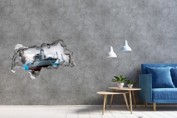 Autocollant mural trou Un navire dans le chantier naval