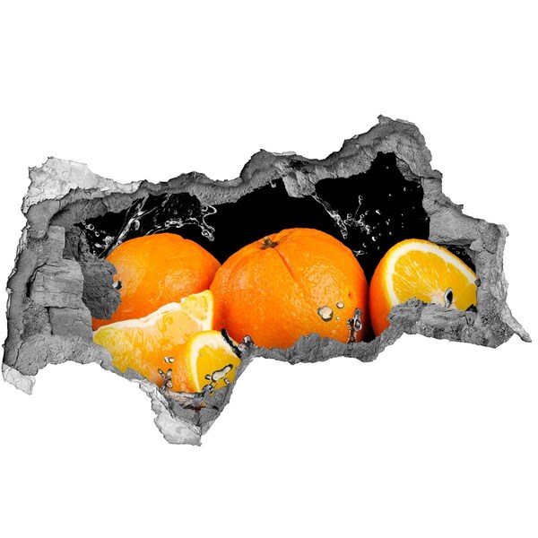 Autocollant à effet 3d trou Oranges juteuses dans l'eau