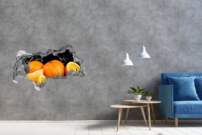Autocollant à effet 3d trou Oranges juteuses dans l'eau
