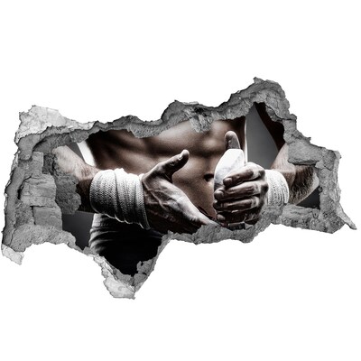 Sticker trou dans le mur Champion d'arts martiaux