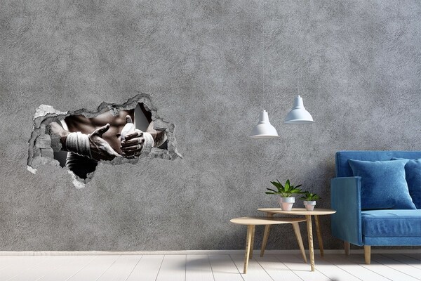 Sticker trou dans le mur Champion d'arts martiaux