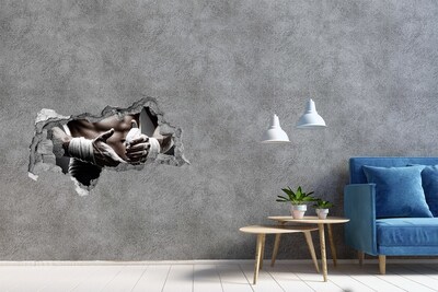 Sticker trou dans le mur Champion d'arts martiaux