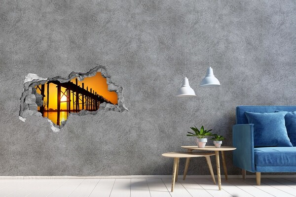 Autocollant mural trou Coucher de soleil sur la jetée