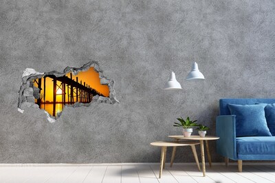 Autocollant mural trou Coucher de soleil sur la jetée