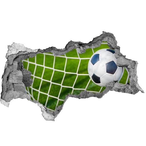 Sticker mural effet trou 3d Un but au football