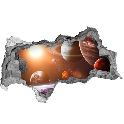 Sticker mural effet trou 3d Aventure spatiale