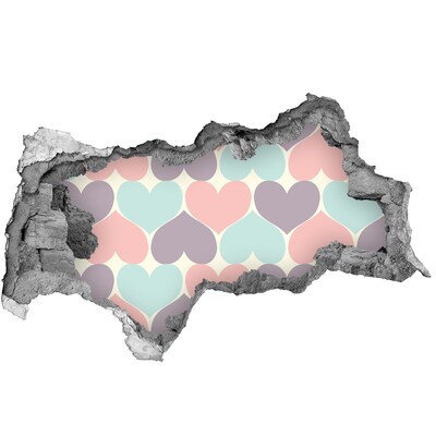 Autocollant à effet 3d trou Cœur en béton