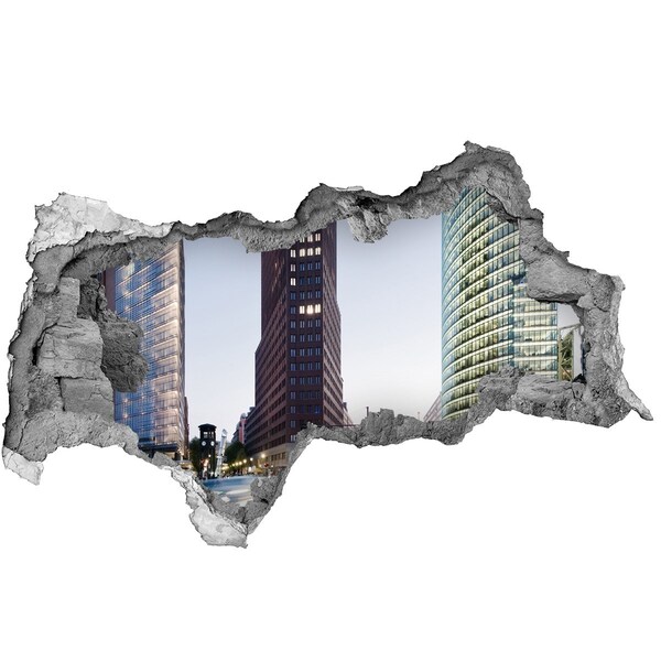 Autocollant mural trou Vue de la ville moderne